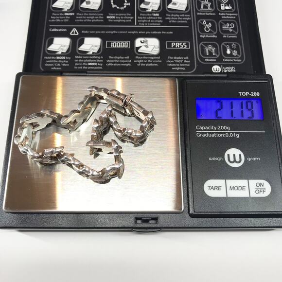 VTG Milor Sterling Silver Dragon Scale Heavy Bracelet Art Deco Textured Puffy - Picture 3 of 11